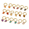 Women's Simple Geometric Natural Stone And Copper Earrings Set With Gemstones