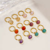 Women's Simple Geometric Natural Stone And Copper Earrings Set With Gemstones