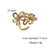 Women's Simple Geometric Open Ring In Stainless Steel With Gold Tone Electroplating And Zircon Inlay
