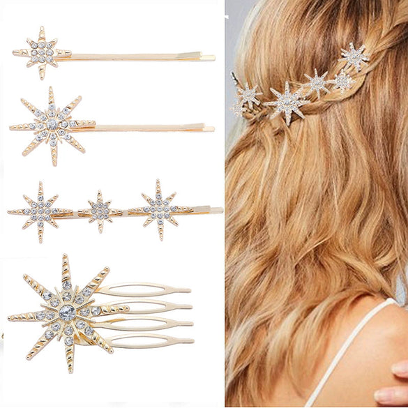Women's Simple Geometric Rhinestone Electroplated Hairpin Hair Accessories