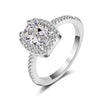Women's Simple Geometric Rhombus Copper Ring With Micro Inlaid Cubic Zirconia Electroplated Bridal Jewelry