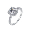 Women's Simple Geometric Rhombus Copper Ring With Micro Inlaid Cubic Zirconia Electroplated Bridal Jewelry