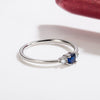 Women's Simple Geometric Ring With Blue Stone Accent Electroplated Copper Fashion Jewelry