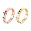 Women's Simple Geometric Round Buckle Ring Titanium Steel 14K Gold Electroplated Accessories