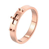 Women's Simple Geometric Round Buckle Ring Titanium Steel 14K Gold Electroplated Accessories