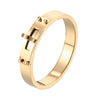 Women's Simple Geometric Round Buckle Ring Titanium Steel 14K Gold Electroplated Accessories