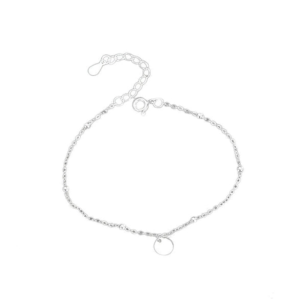 Women's Simple Geometric Round Silver Bracelet With Electroplated Finish Fashion Jewelry