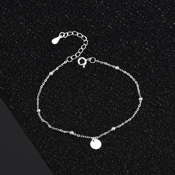 Women's Simple Geometric Round Silver Bracelet With Electroplated Finish Fashion Jewelry