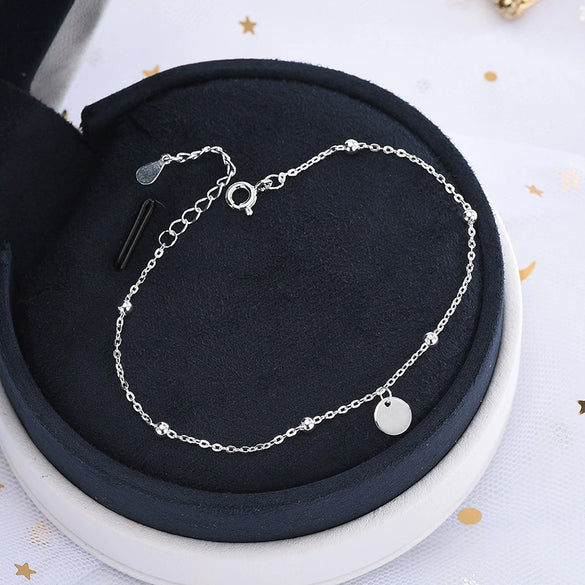 Women's Simple Geometric Round Silver Bracelet With Electroplated Finish Fashion Jewelry