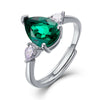 Women's Simple Geometric S925 Silver Ring With Cultivating Emeralds And Gold Plated Artificial Gemstones Inlay