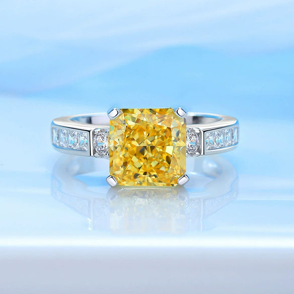 Women's Simple Geometric 925 Silver Ring Set With Diamonds