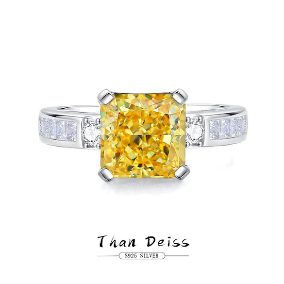 Women's Simple Geometric 925 Silver Ring Set With Diamonds