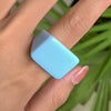 Women's Simple Geometric Square Wide Edge Acrylic And Resin Ring