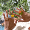 Women's Simple Geometric Square Wide Edge Acrylic And Resin Ring