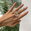 Women's Simple Geometric Square Wide Edge Acrylic And Resin Ring