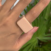 Women's Simple Geometric Square Wide Edge Acrylic And Resin Ring
