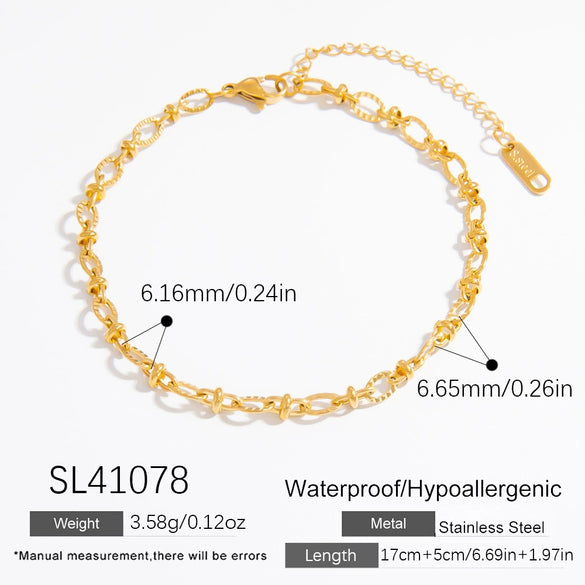 Women's Simple Geometric Stainless Steel And 18K Gold Electroplated Bracelet