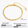 Women's Simple Geometric Stainless Steel And 18K Gold Electroplated Bracelet