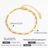 Women's Simple Geometric Stainless Steel And 18K Gold Electroplated Bracelet