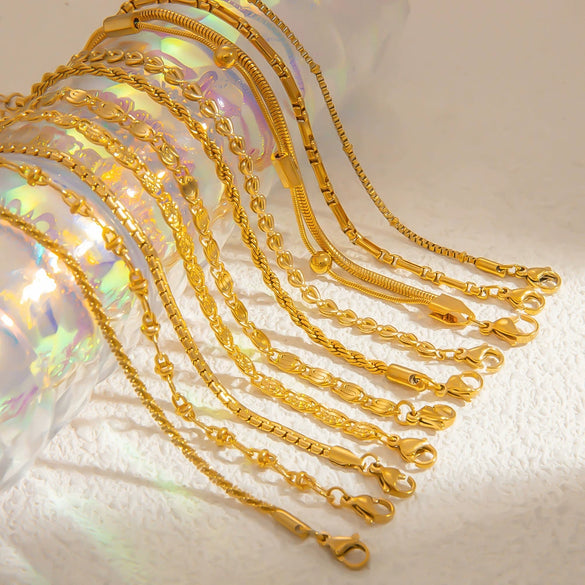 Women's Simple Geometric Stainless Steel And 18K Gold Electroplated Bracelet