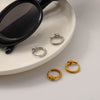 Women's Simple Geometric Stainless Steel And Titanium Steel Earrings With Pvd Furnace Vacuum Real Gold Plating