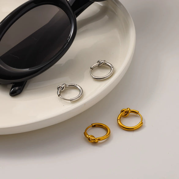 Women's Simple Geometric Stainless Steel And Titanium Steel Earrings With Pvd Furnace Vacuum Real Gold Plating