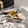 Women's Simple Geometric Stainless Steel And Titanium Steel Earrings With Pvd Furnace Vacuum Real Gold Plating