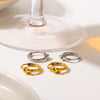 Women's Simple Geometric Stainless Steel And Titanium Steel Earrings With Pvd Furnace Vacuum Real Gold Plating