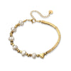 Women's Simple Geometric Stainless Steel Pearl Bracelet With 18K Goldplated Electroplating