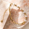 Women's Simple Geometric Stainless Steel Pearl Bracelet With 18K Goldplated Electroplating