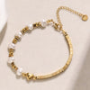 Women's Simple Geometric Stainless Steel Pearl Bracelet With 18K Goldplated Electroplating