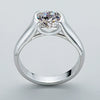 Women's Simple Geometric Style Ring S925 Silver Plated 18K Gold Moissanite Seiko