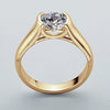 Women's Simple Geometric Style Ring S925 Silver Plated 18K Gold Moissanite Seiko