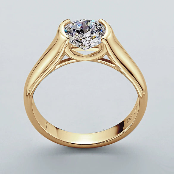 Women's Simple Geometric Style Ring S925 Silver Plated 18K Gold Moissanite Seiko