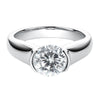 Women's Simple Geometric Style Ring S925 Silver Plated 18K Gold Moissanite Seiko