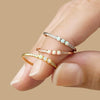 Women's Simple Geometric Tail Ring Imitation Opal Copper Zirconia Jewelry