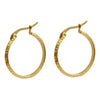 Women's Simple Geometric 316L Stainless Steel Earrings With Electroplating And Great Wall Pattern Buckle