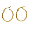 Women's Simple Geometric 316L Stainless Steel Earrings With Electroplating And Great Wall Pattern Buckle