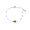 Women's Simple Geometric Titanium Steel Electroplated Love Diamond Series Bracelet With Colorful Zircon