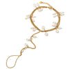 Women's Simple Geometric Titanium Steel 18K Gold Doublelayer Square Shell Bead Foot Chain