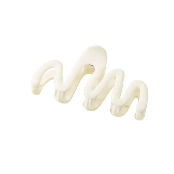 Women's Simple Geometric Wave Hair Shark Clip Hair Accessories With Electroplating Design
