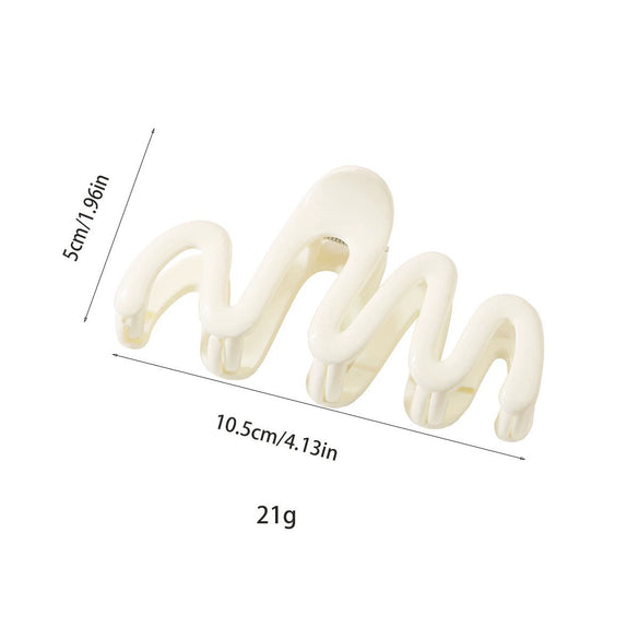 Women's Simple Geometric Wave Hair Shark Clip Hair Accessories With Electroplating Design