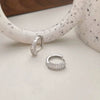 Women's Simple Geometric Wavy Round Hoop Earrings In S925 Sterling Silver With Zircon Diamond Inlay