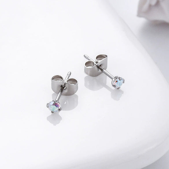 Women's Simple Geometric Zircon Stainless Steel Earrings