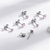 Women's Simple Geometric Zircon Stainless Steel Earrings