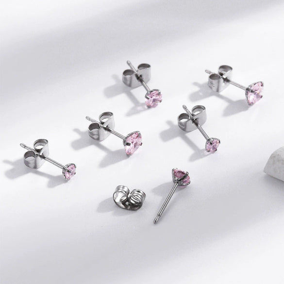 Women's Simple Geometric Zircon Stainless Steel Earrings