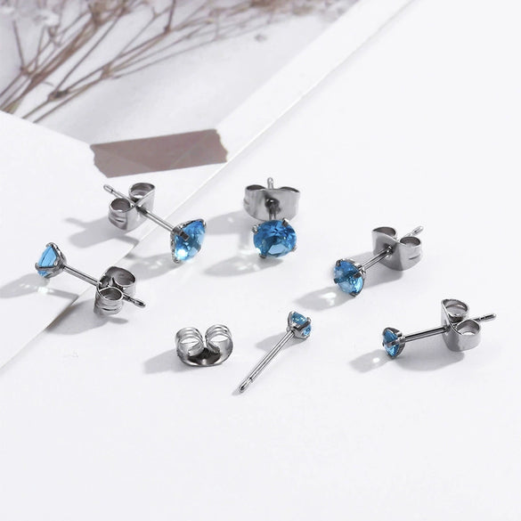Women's Simple Geometric Zircon Stainless Steel Earrings