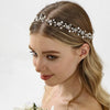 Women's Simple Handmade Pearl And Rhinestone Wave Headband Bridal Hair Accessory For Wedding And Photography