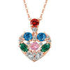 Women's Simple Heart Pendant Necklace Copper With Gold Plated Finish Crystal Zircon Love Clavicle Ball Chain Necklace