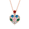 Women's Simple Heart Pendant Necklace Copper With Gold Plated Finish Crystal Zircon Love Clavicle Ball Chain Necklace